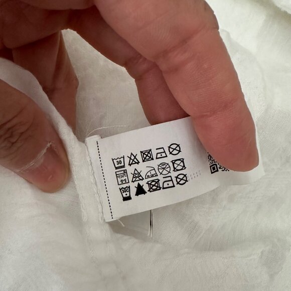 Zara Men's Casual Button Up Shirt Jacquard Short Sleeve Minimalist Airy White SZ - Picture 11 of 11